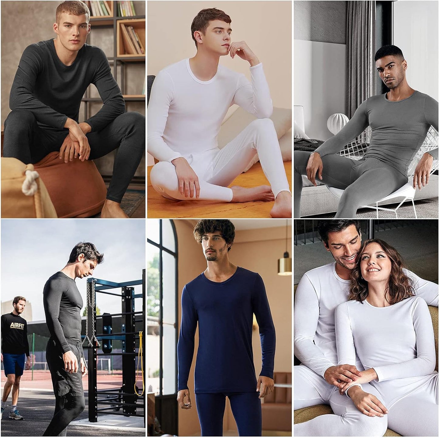 Thermal Underwear for Men Long Johns with Fleece Lined Base Layer Men Cold Weather Top Bottom