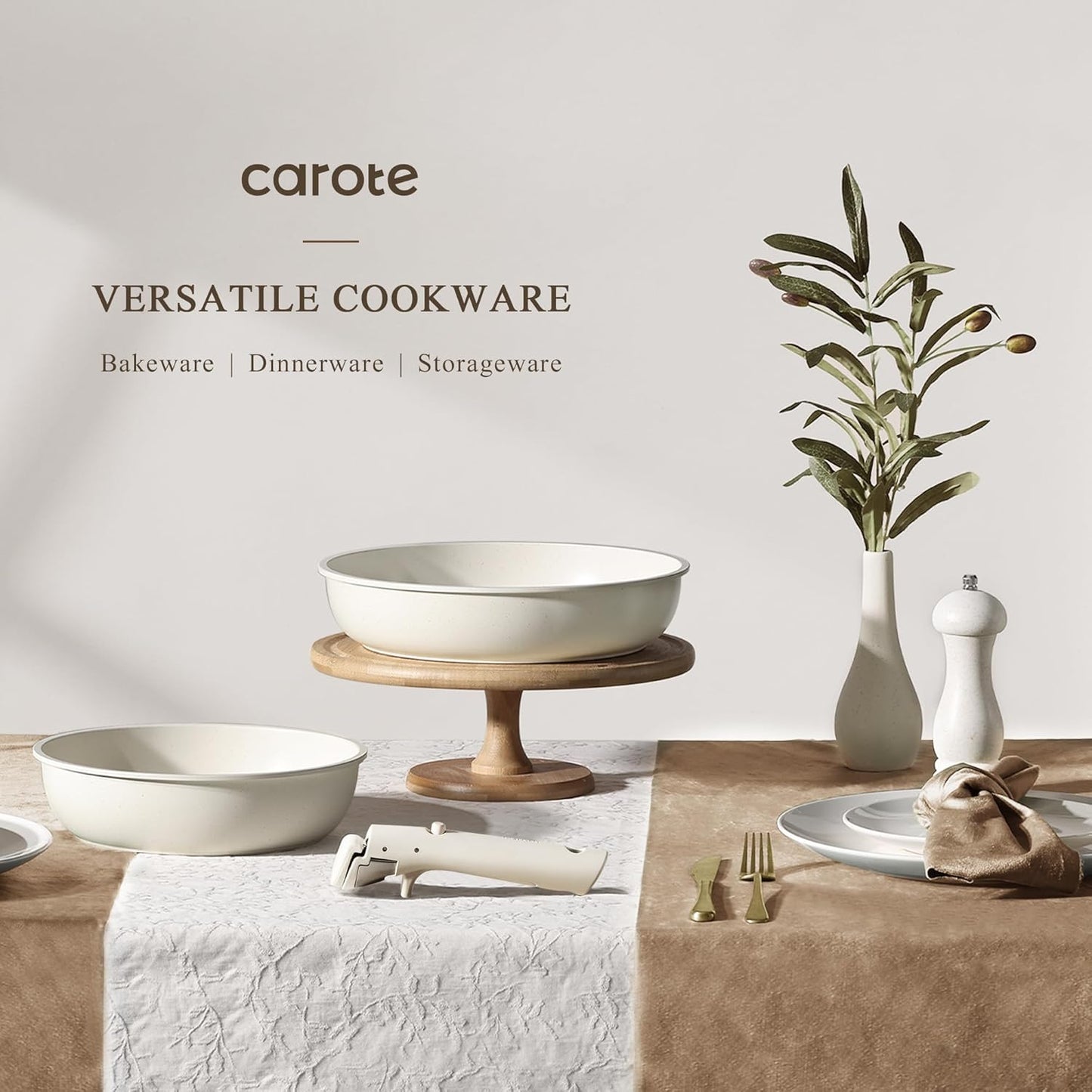 17Pcs Pots and Pans Set, Nonstick Cookware Set Detachable Handle, Induction Kitchen Cookware Sets Non Stick with Removable Handle, RV Cookware Set, Oven Safe