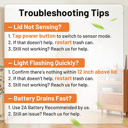 2 Pack 2.7 Gal Bathroom Trash Can with Lid, Automatic Trash Can Small Smart Garbage Can Touchless, Slim Motion Sensor Waterproof Plastic Trash Bins for Bedroom Office Kitchen Toilet