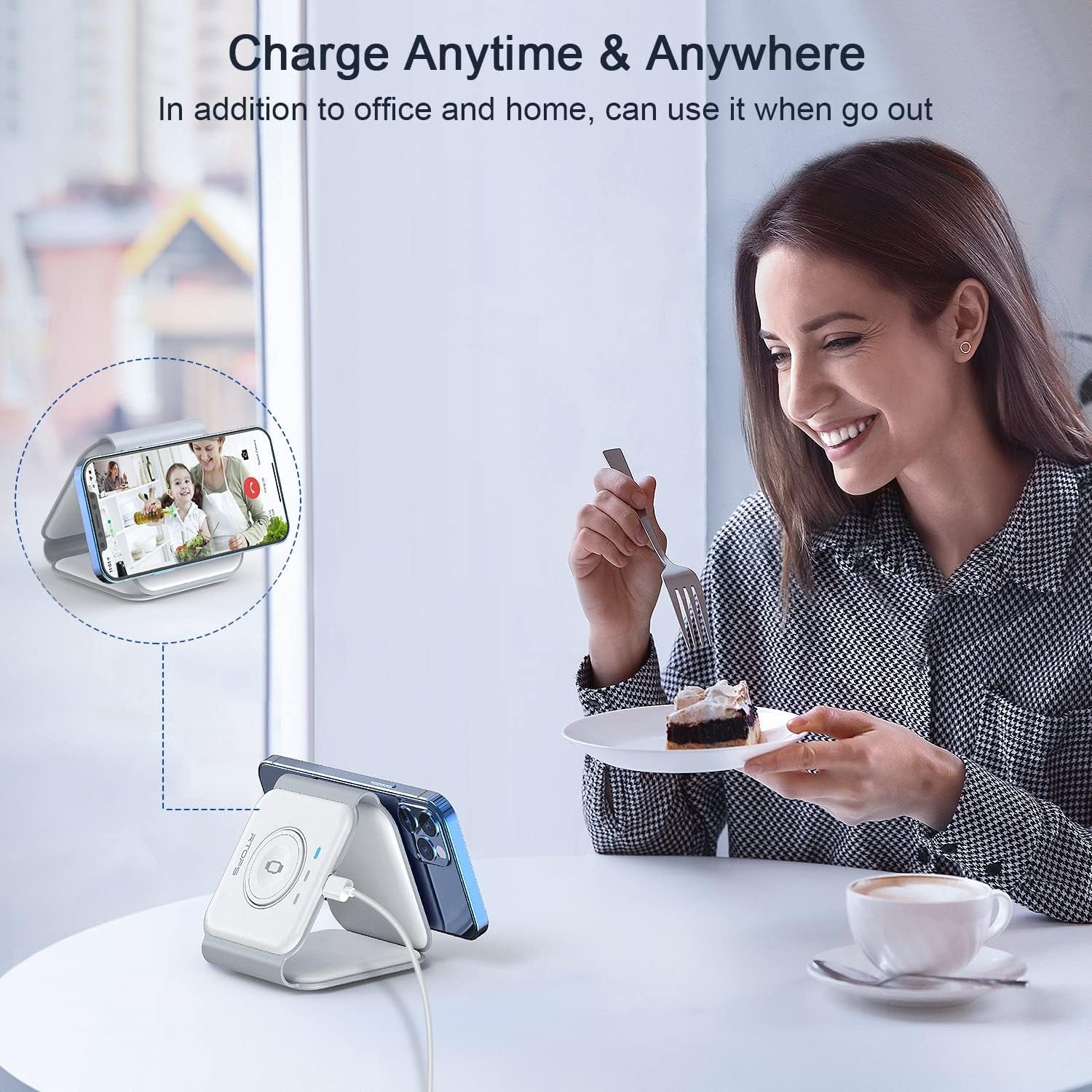 Wireless Charger 3 in 1, Magnetic Travel Wireless Charging Station Multiple Devices,Gan 3 in 1 Charging Station,Compatible for Iphone16/15/14/13/Pro/Max,Iwatch,Airpods4/3/2/Pro(Adapter Includes)