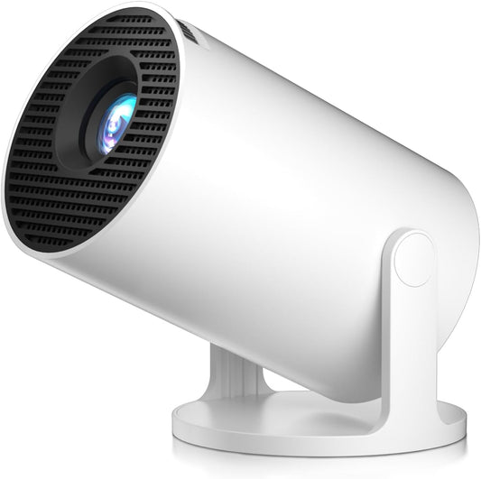 [2025 New] HY300PRO+ Smart 4K Projector Wifi Bluetooth,  Mini Projector Android 11.0, Short Throw Projector 1080P HD, 180° Adjustable, Auto Keystone Correction, Outdoor Movie Projector Portable