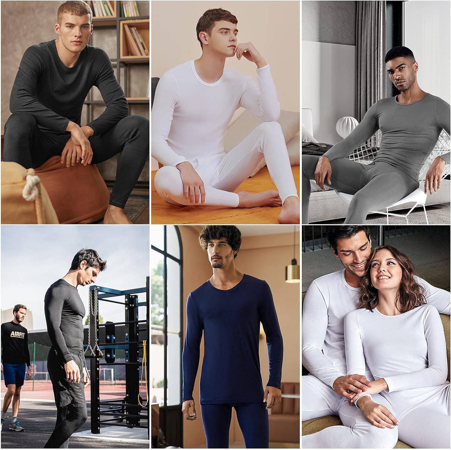 Thermal Underwear for Men Long Johns with Fleece Lined Base Layer Men Cold Weather Top Bottom