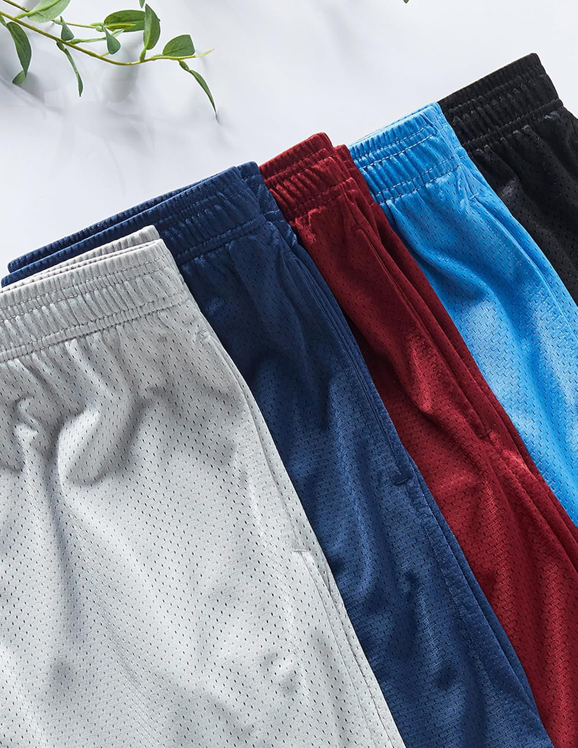 5 Pack: Mens Athletic Shorts, 9" Mesh Basketball Shorts Men Active Gym Shorts with Pockets