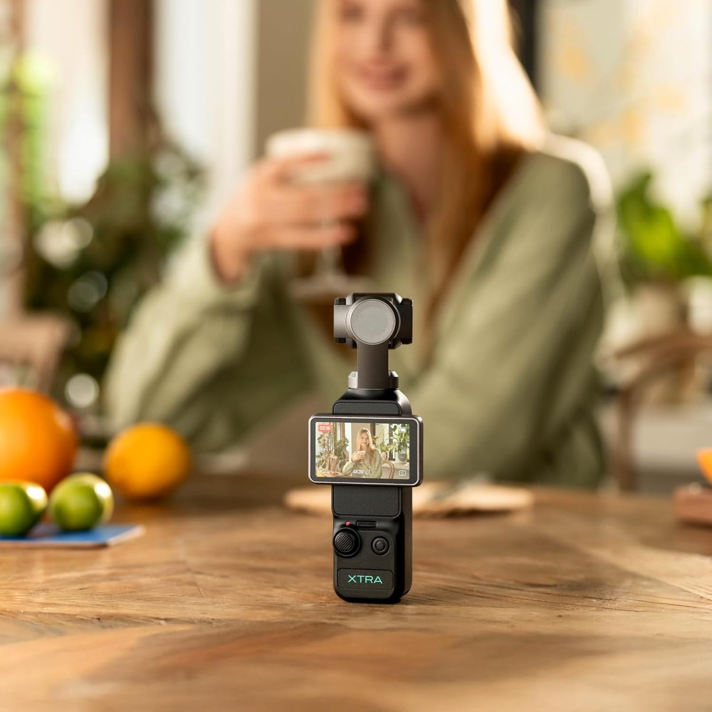 Xtra Muse, Vlogging Camera with 1'' CMOS & 4K/120Fps Videos, Pocket Camera with 3-Axis Gimbal Stabilizer, Fast Focusing, Face/Object Tracking, Digital Video Camera for Photography, Digital Camera