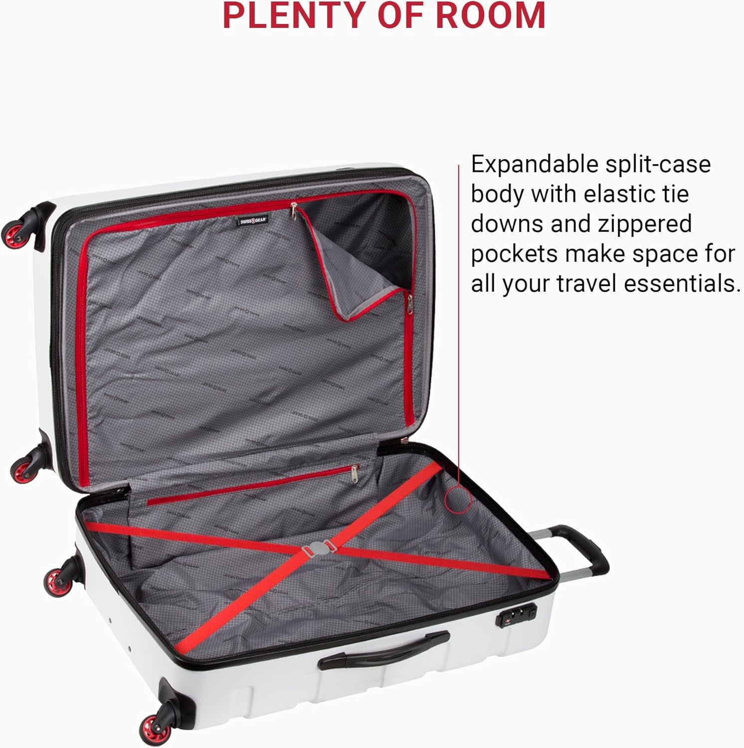 7366 Signature Hardside Expandable Luggage with Spinner Wheels, TSA Lock, White, Checked-Large 27-Inch