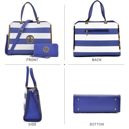 Women Faux Croco Leather Handbags Classic Medium Purse with Matching Wallet