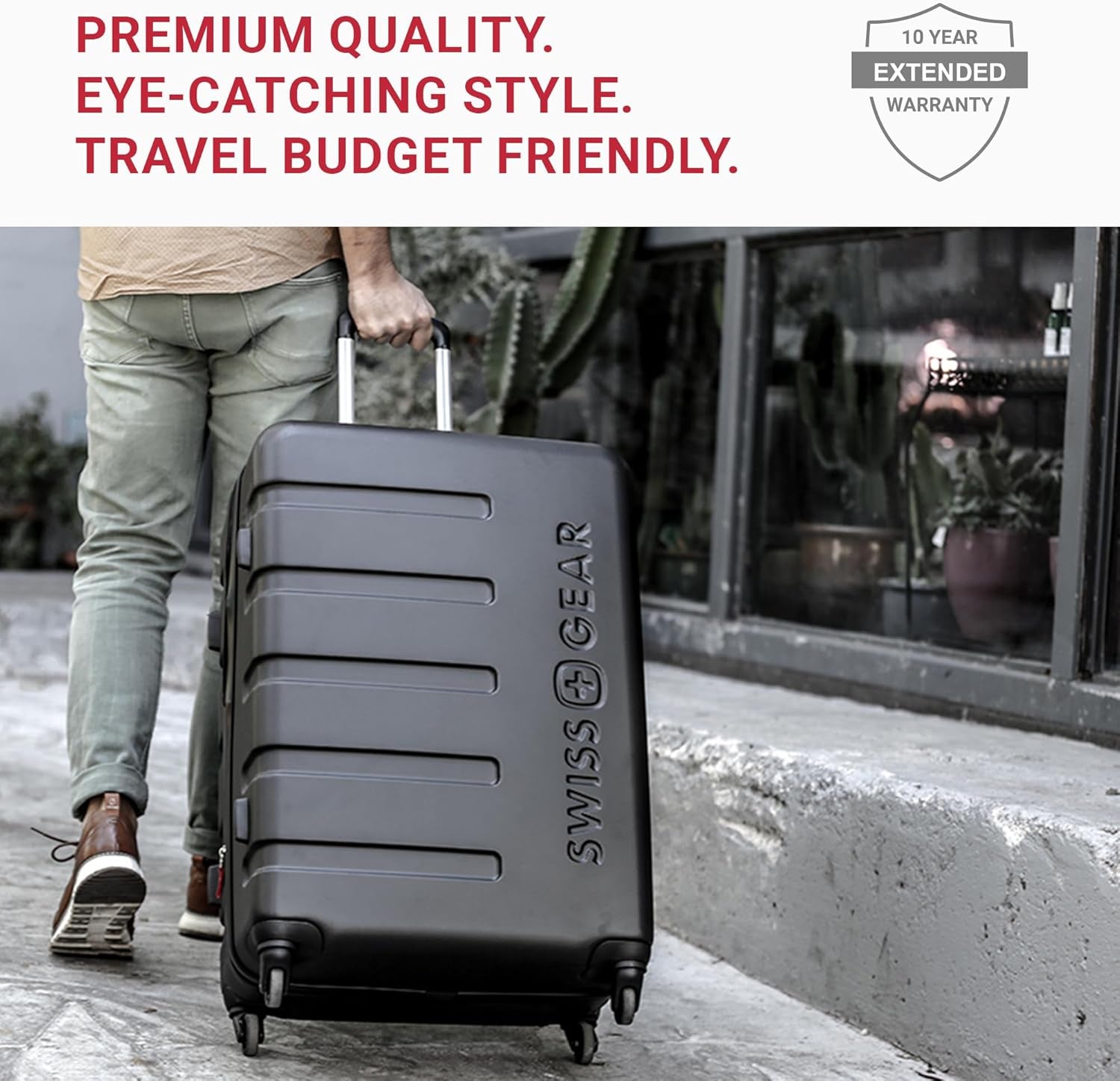 7366 Signature Hardside Expandable Luggage with Spinner Wheels, TSA Lock, White, Checked-Large 27-Inch