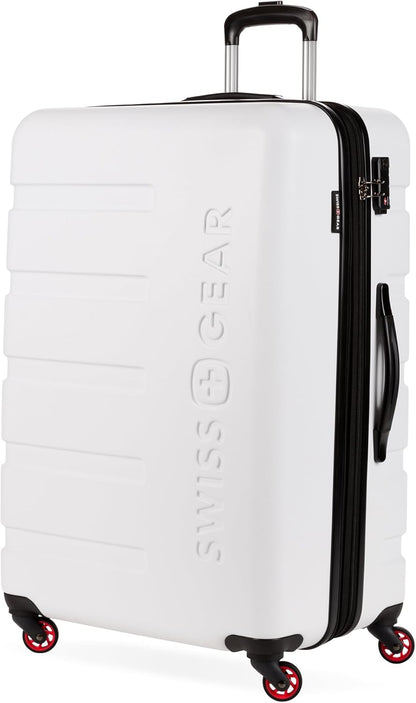 7366 Signature Hardside Expandable Luggage with Spinner Wheels, TSA Lock, White, Checked-Large 27-Inch