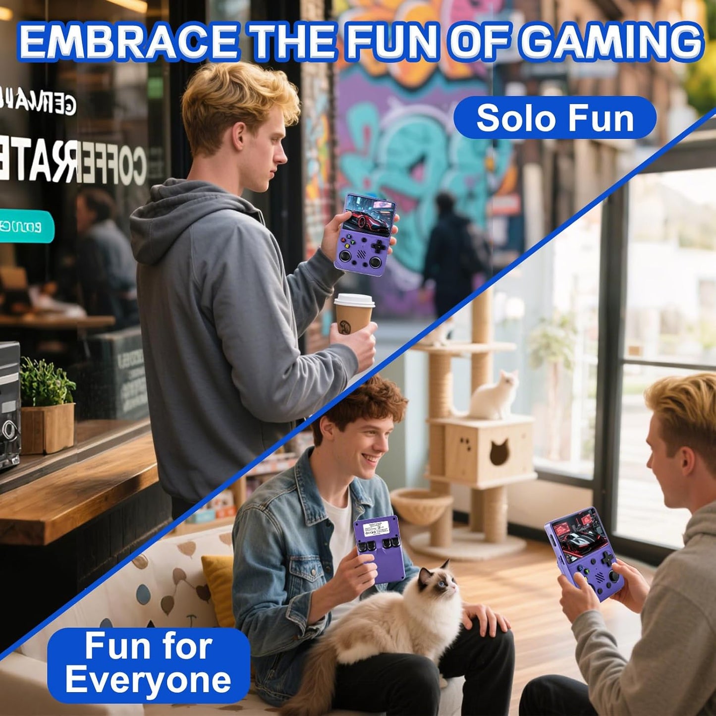 RG36PRO Retro Handheld Game Console - Open Source System,3.5"Ips Screen,30,000+ Classic Games,64G TF Card, 3000Mah Battery,Portable Console for Teen or Partner-Gift for Christmas -Purple