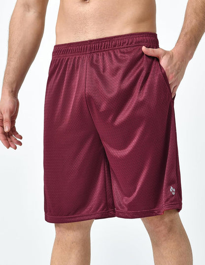 5 Pack: Mens Athletic Shorts, 9" Mesh Basketball Shorts Men Active Gym Shorts with Pockets