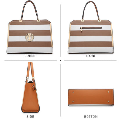 Women Faux Croco Leather Handbags Classic Medium Purse with Matching Wallet